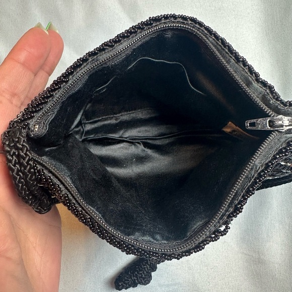 Vintage Beaded Purse Black Sequin Evening Bag Made in Hong Kong Fashion Imports - Picture 5 of 8